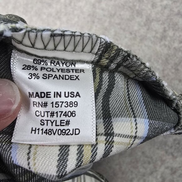 Plaid Green & White Pleated Skort With Side Slit Size S - Picture 7 of 11